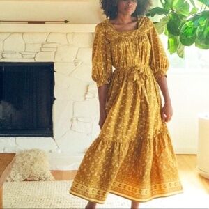 Christy Dawn The Bianca Dress XS Goldenrod Yellow Floral Prairie